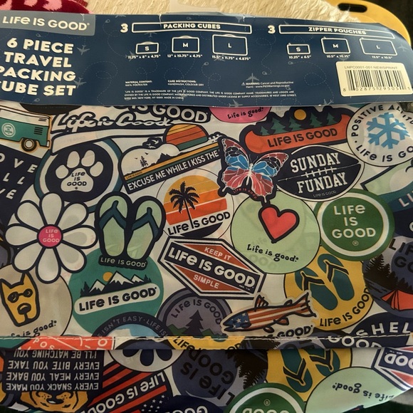 Life is Good packing cubes 6 Graphic Print Set! New! - Picture 6 of 6